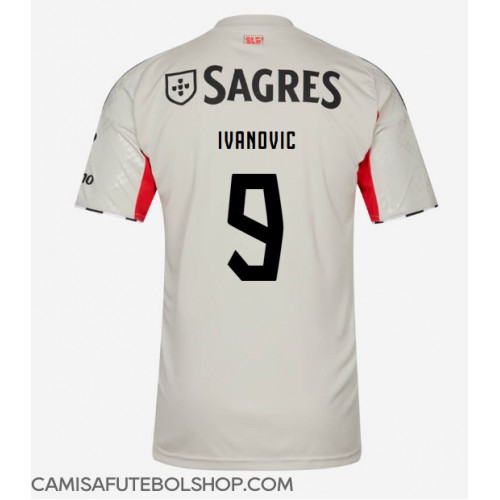 Camisa de time de futebol Benfica Franjo Ivanovic #9 Replicas 2º Equipamento 2025-26 Manga Curta Camisa de time de futebol Benfica Franjo Ivanovic #9 Replicas 2º Equipamento 2025-26 Manga Curta
